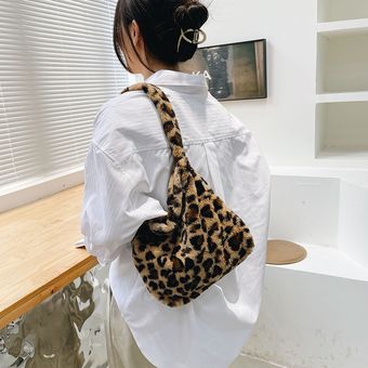 bolsa de hombro con estamp Bolso de mano de felpa para mujer y niña 
