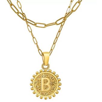 Collares iniciales en capas para mujeres collar de cadena de clip de oro chapado en oro 