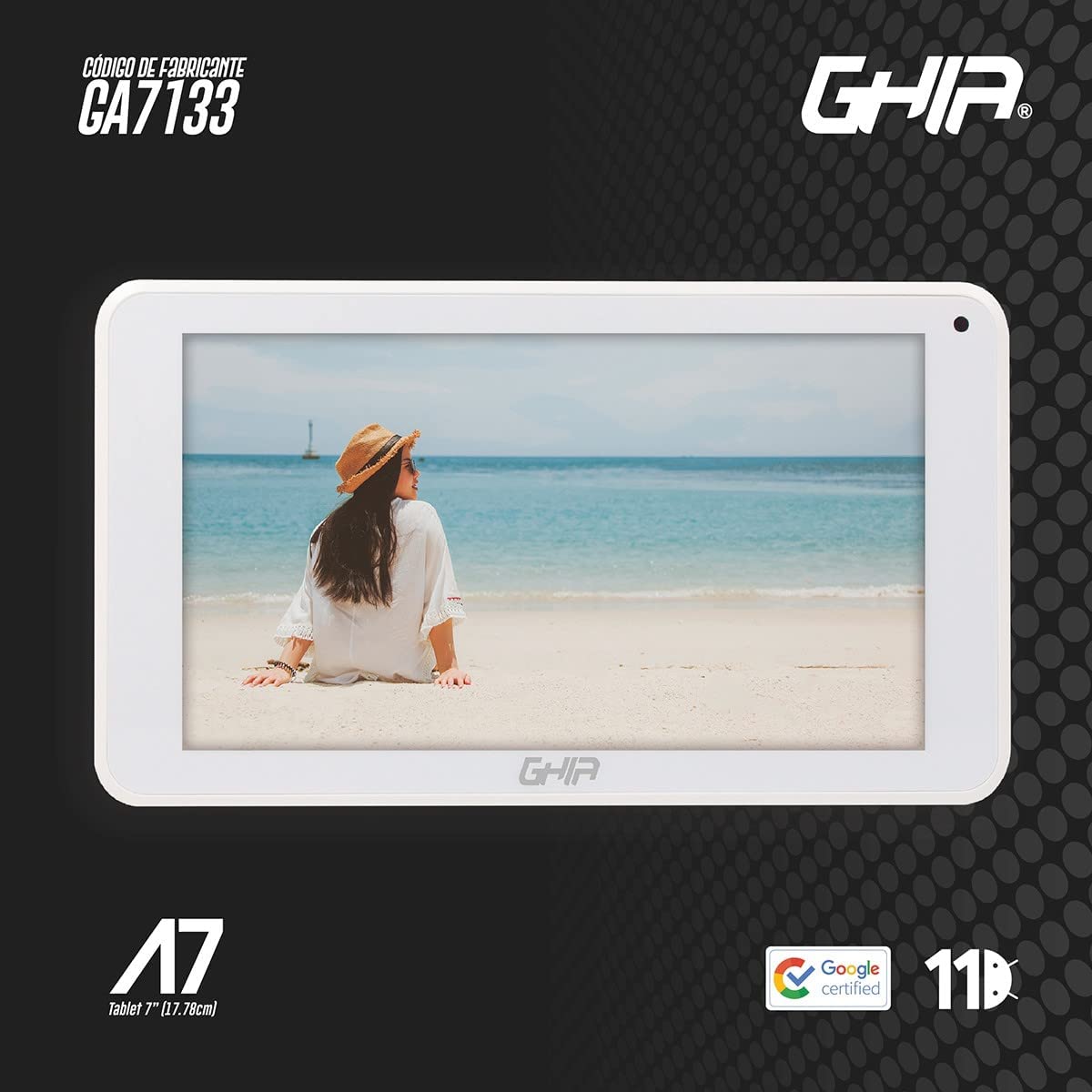 TABLET GHIA A7 WIFI /A133 QUADCORE/WIFI/BT/1GB/16GB ANDROID 11 GO
