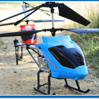 Super control remoto helicóptero anti-caída helicóptero carga juguete azul 80cm