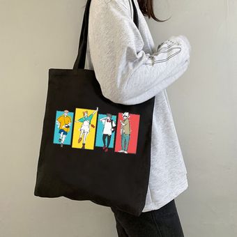 30-50 cm bolsa de compras con estampado gráfico Harajuku,Medio 