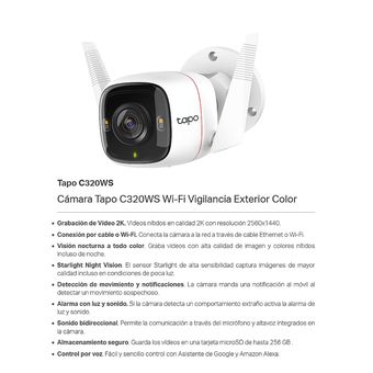 Camara De Vigilancia Tp-Link TAPO C320WS 2K QHD 4MP WI-FI Alarma