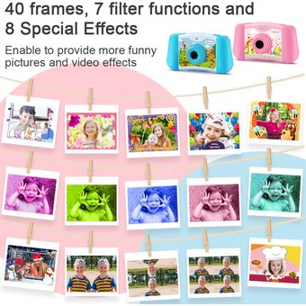 juego de vídeo para niños y niñas Cámara de juguete para niños juguete para regalo de cumpleaños cámara de fotos Digital para selfies 