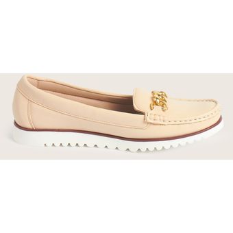 Mocasines Mujer Patprimo Beige Cuero - Compra Ahora