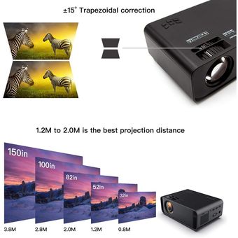 Portátil Mini WiFi Projector Home Office Use 1080p HD Cinema Película Proyector 