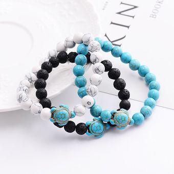 Estilo De Verano Cuentas De Tortuga Pulsera De Hombre 8 Mm 