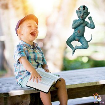 1 unids silicona bebé original brillante muñeca azul muñeca 