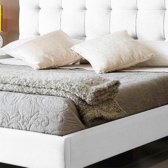 Combo Cama Cabecero 140 Luxury Blanco EKONOMODO