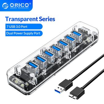 ORICO-concentrador de red USB serie transparente de 4 a 7 puertos m 
