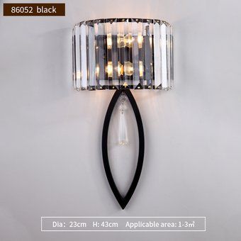 Aplique de cristal LED moderno colgante negro para interior 