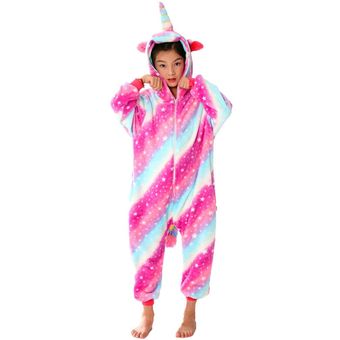 para puntada unicornio pijama de tigre de dibujos animados manta durmientes bebé traje de invierno Niño niña Licorne Jumspuit-PurpleRainbow TianMa 