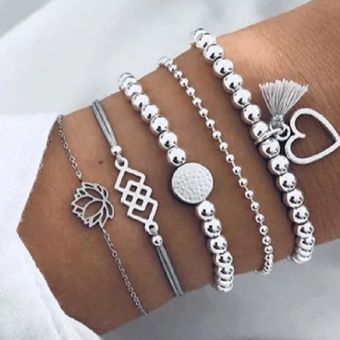 Conjunto De Pulsera De Geometría De Pulsera Vintage Joyas De 
