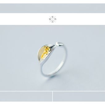 925 Anillo De Flores De Plata Esterlina Declaración De Mujar 
