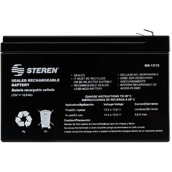 Batería sellada de ácido-plomo, 6 Vcc 7 Ah Steren Tiend