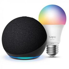 Alexa Amazon Parlante Echo Dot 5ª Negro y Bombillo LED 9w