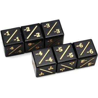 Contadores Oro Negro1  a6 Dados para Magic The Gathering C 