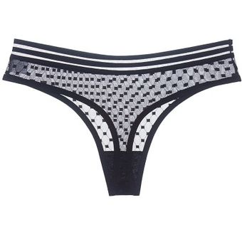 Tanga De Seda Helada Sin Costuras Para Mujer Ropa Interior Femenina De Tiro Bajo Con Estampado