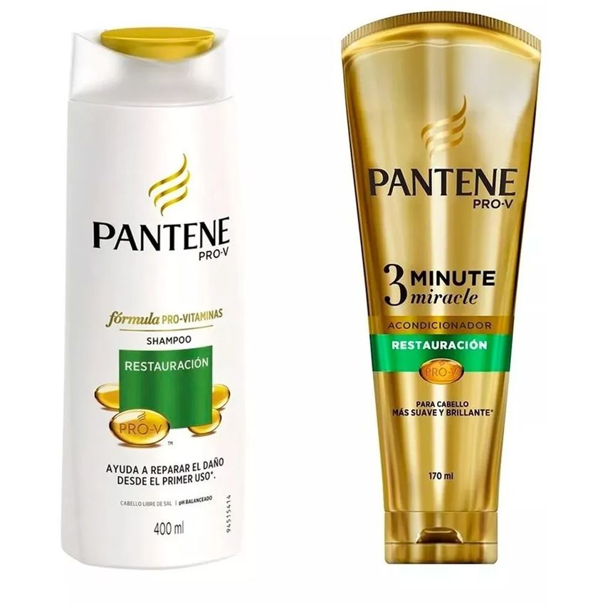 2 Shampoo Pantene Restauración 400 Ml +2 Acondicionador