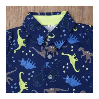 Pantalón corto y camiseta con estampado de dinosaurio niños. 