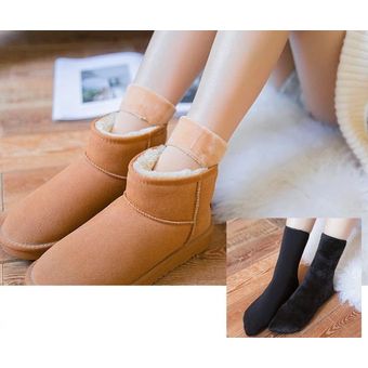 10 pares de calcetines de mujer de invierno más terciopelo cálido beige 