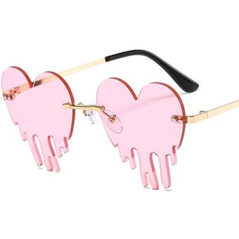 Gafas de sol sin marco Heart gafas de sol rosadas en formamujer Gafas de sol sin marco Heart gafas de sol rosadas en formamujer