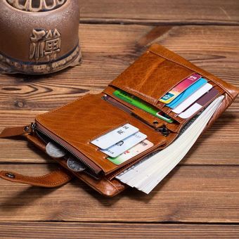 billetera Hombre piel corta piel piel cremallera menwallet 