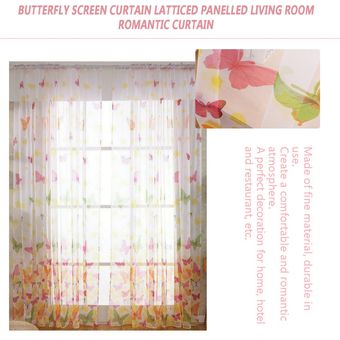 Mariposas gasa cortinas divisor de la cortina de ventana Cortinas Sheer románticos 