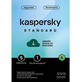 Kaspersky Antivirus Standard 2023 Key 1 Año 5 Dispositivos...