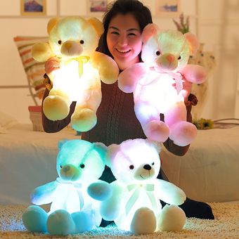 Oso de peluche luminoso con luz LED para niños juguete de p 