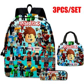 3PCS mochila Roblox bolsa para lápices bolsa para almuerzo