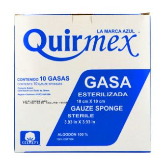 Gasas Esteriles Quirmex Absorbentes De Álgodon 10x10cm C/100