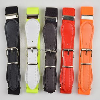 cinturón elástico de alta calidad color blanco y rojo Cinturón de piel sintética para niños y niñas 