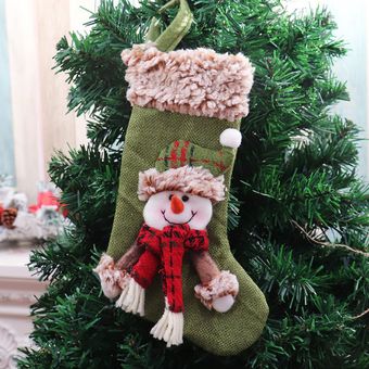 Calcetines de Navidad para Senior con bolsas de regalo de niños esponjosos colgantes de Navidad 
