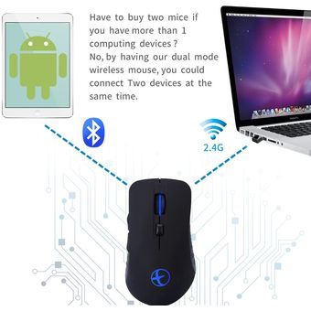 Ratón inalámbrico Bluetooth 5.0 y 2.4G modo dual Clorful For 