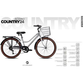 Bicicleta Mercurio R24 Country GRIS 2021