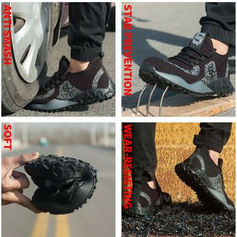 ligeras protección industrial antiperforación cómodas para exteriores transpirables botas de trabajo informales Zapatos de seguridad con punta de acero 