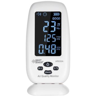 SMART SENSOR Monitor digital de calidad del aire 5 en 1 con temperatura aire PM2.5 humedad 