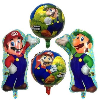Globo Metalizado Decoración Fiesta Cumpleaños Mario Bros 8 piezas