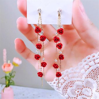 Pétalos De Rosa Colgantes Pendientes De Mujer Bijoux De Y De 