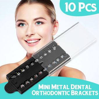 10pcs Mini MAT Metal Dental Ortodoncia Brackets Die Care 