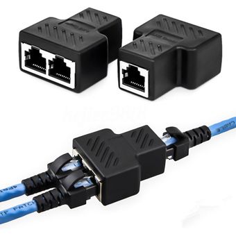 2 puertos RJ45 Splitter Adapter LAN Network Ethernet Extender Connecto 