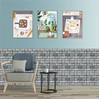 1 PC 4 Tipo de pared 3D Pegatina de azulejos de ladrillo autoadhesivo resistente al agua de baño Cocina Decoración DIY extraíble-503 