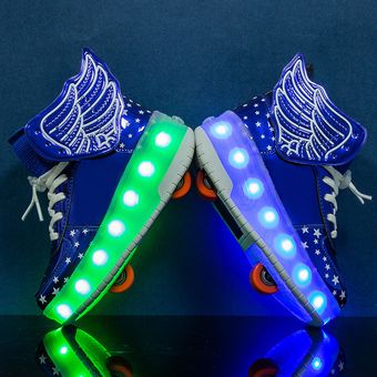 Zapatos de tabla para niños -Azul Rueda única * LED * Carga USB 