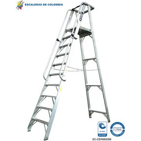 Escalera Aluminio Tijera / 2.10 Metros 102 Kg P/aluminio
