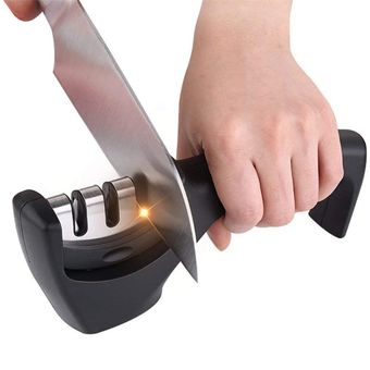 Afilador de cuchillos eléctrico, afilador de cuchillos profesional para el  hogar, 2 etapas para cuchillos de cocina, afilado y pulido rápido, con