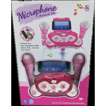 Karaoke doble microfono juguete luces y sonidos mp3 niños GENERICO