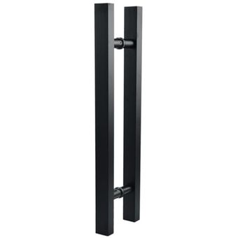 manija d Manija de puerta de madera de acero inoxidable negro 2 uds. 