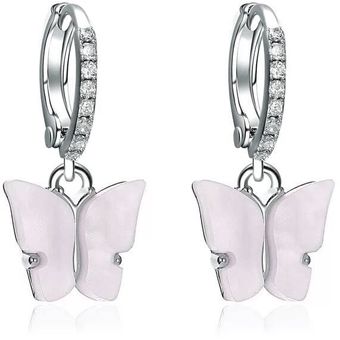 Peixin Boho Butterfly Pendientes Color Resina Pendientes 
