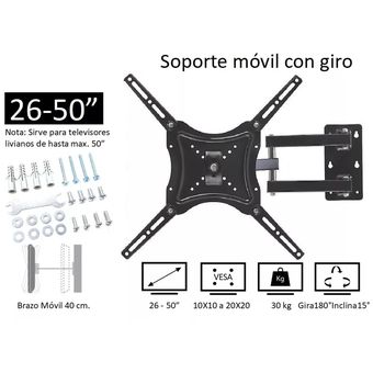 Soporte Tv 26 32 40 42 43 Pulgadas Base Pared Móvil Con Giro