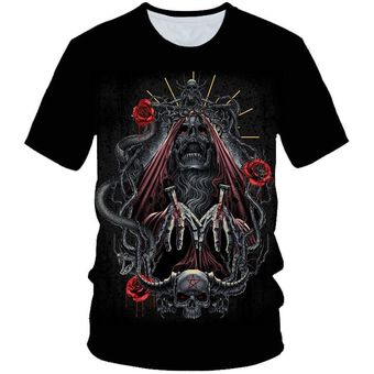 Skeleton Beauty Rock-camiseta en 3D para hombre  Camiseta con estamp.. 